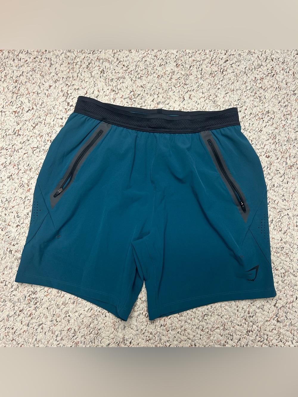 Gymshark Apex Perform 7" Shorts Men's Small Teal Gym Training Workout Active Run